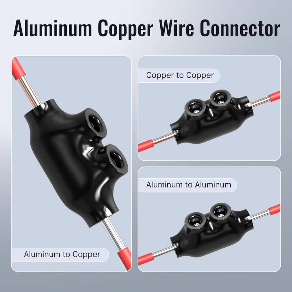 Ahfiwaso 2-14 AWG 600-Volt Rating Insulated Inline Splice Connector Aluminum to Copper Wire with 5/32" Slotted Allen Hex (5-Pack) (3)
