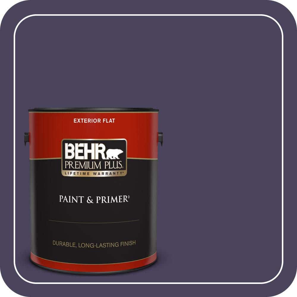 BEHR PREMIUM PLUS 1 gal. #S-H-640 Purple Blanket Flat Exterior Paint & Primer