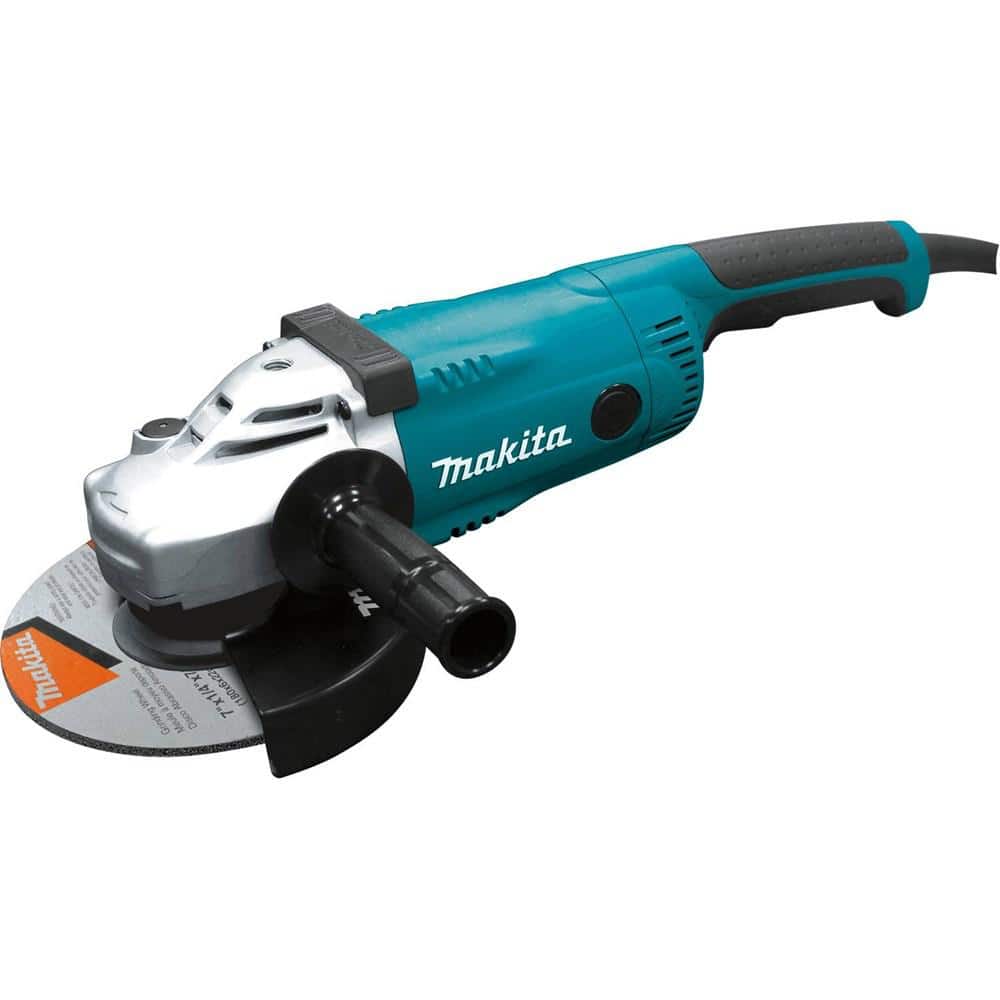 Makita 15 Amp Corded 7 in. Angle Grinder w/ Grinding wheel, Side handle & Wheel Guard with 7 in. 24 Seg Diamond Cup Wheel (2)