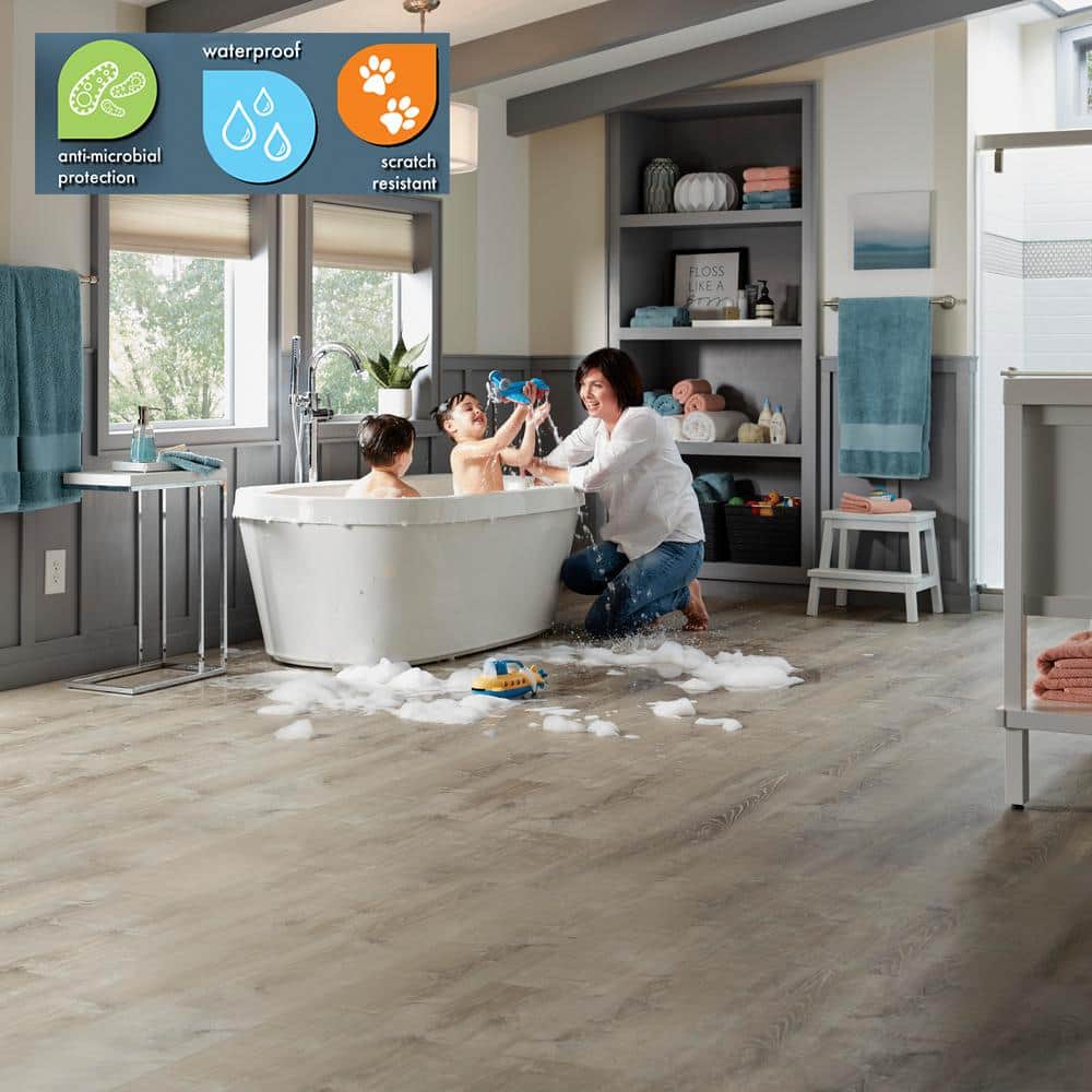 Lifeproof Sterling Oak 22 MIL x 8.7 in. W x 48 in. L Click Lock Waterproof Luxury Vinyl Plank Flooring (20.1 sqft/case) (3)