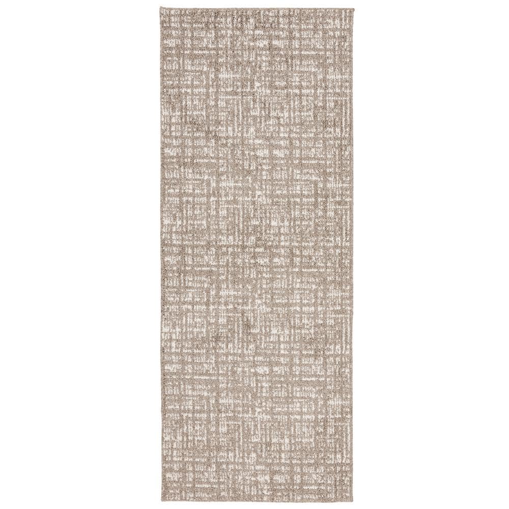Unbranded Motley Light Brown/White 2 ft. x 5 ft. Runner Rug