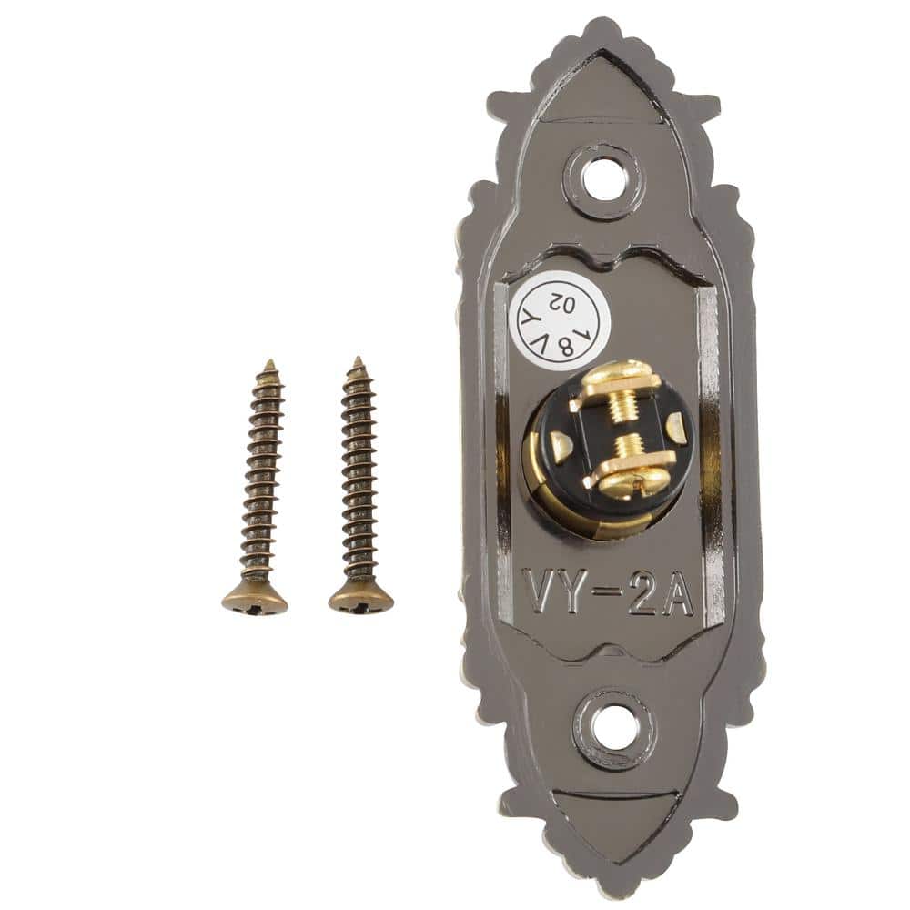Defiant Wired LED Illuminated Doorbell Push Button, Antique Brass (2)