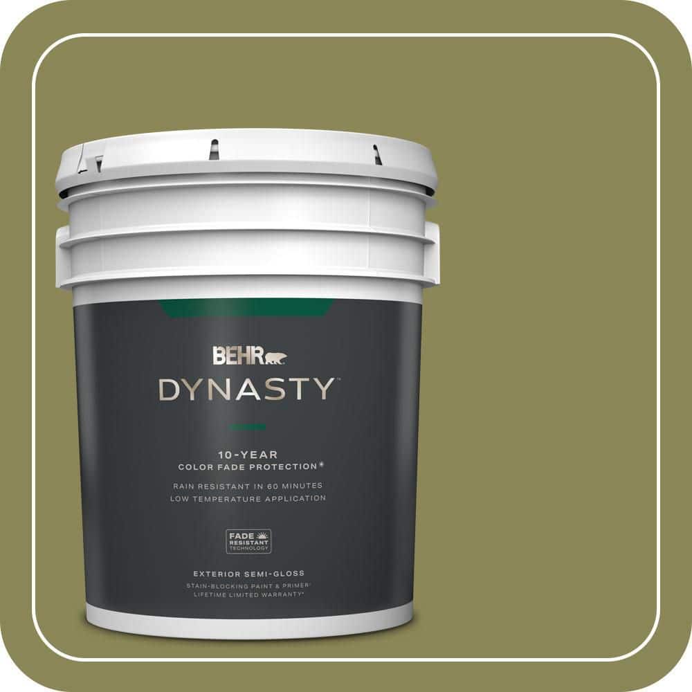 BEHR DYNASTY 5 gal. #S340-6 Fertile Green Semi-Gloss Exterior Stain-Blocking Paint & Primer