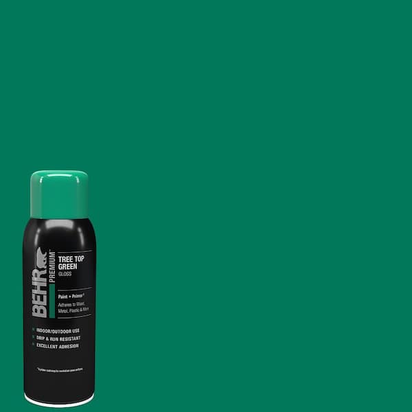 BEHR PREMIUM 12 oz. #SP-2 Tree Top Green Gloss Interior/Exterior Spray Paint and Primer (2)