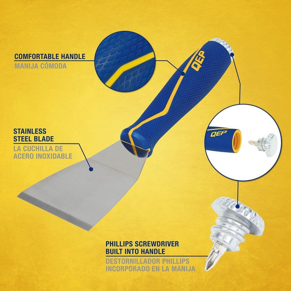 QEP 3 in. W Stainless Steel Blade Handheld Chisel Scraper and Stripper (3)