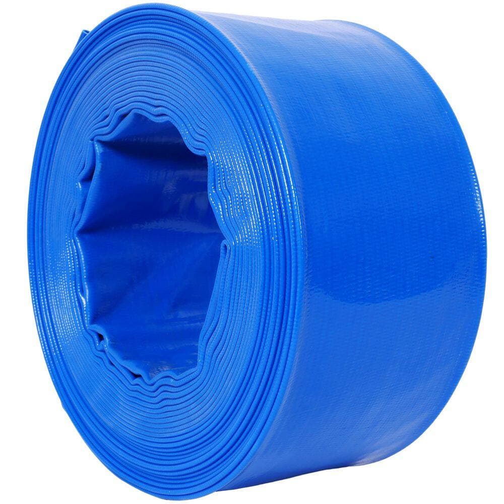 Unbranded 3 in.x50FT Pool Backwash Hose,PVC Lay Flat Water Discharge Hose for Swimming Pool Filter Pump Sewage/Effluent Accessory (3)