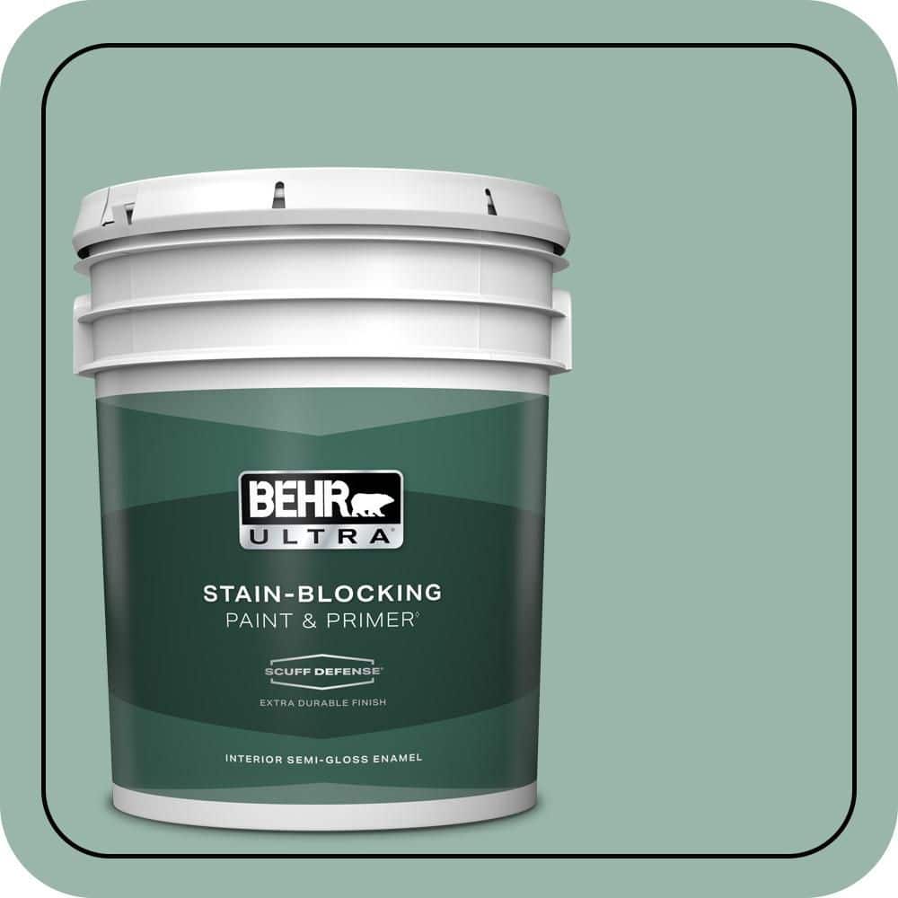 BEHR ULTRA 5 gal. #S420-3 Nile River Extra Durable Semi-Gloss Enamel Interior Paint & Primer
