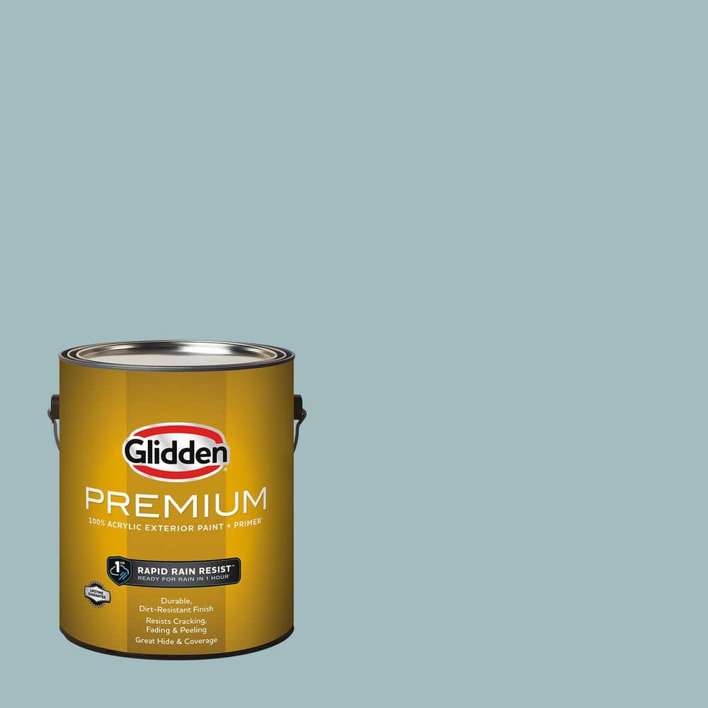 Glidden Premium 1 gal. PPG1148-4 Lazy River Flat Exterior Latex Paint