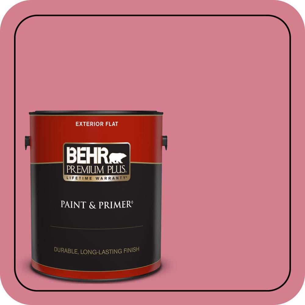 BEHR PREMIUM PLUS 1 gal. #P140-4 I Pink I Can Flat Exterior Paint & Primer