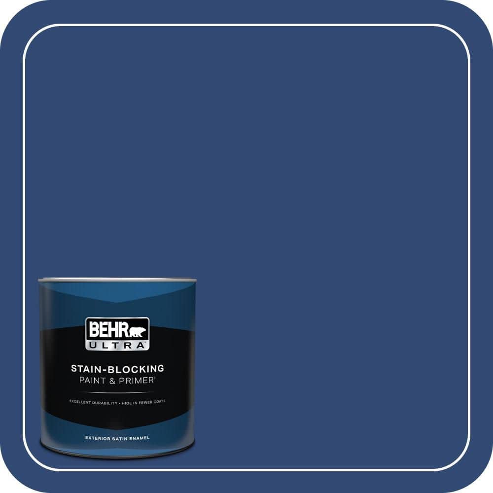 BEHR ULTRA 1 qt. #S-H-580 Navy Blue Satin Enamel Exterior Paint & Primer