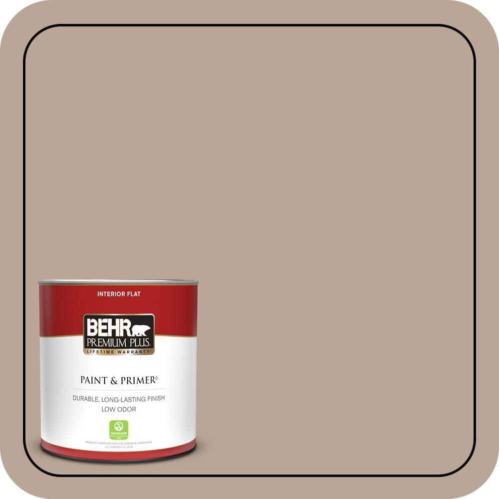 BEHR PREMIUM PLUS 1 qt. #MQ2-37 Eiffel For You Flat Low Odor Interior Paint & Primer