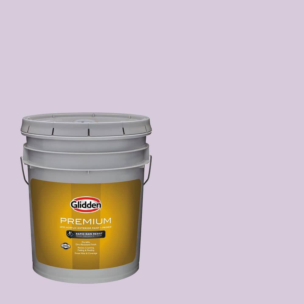 Glidden Premium 5 gal. PPG1176-3 Dusky Lilac Flat Exterior Latex Paint