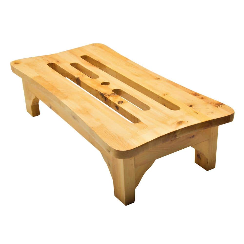 ALFI BRAND 24 in. x 6 in. Vanity Stool in Natural Wood (1)