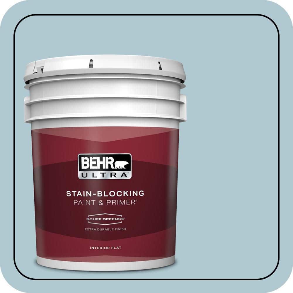 BEHR ULTRA 5 gal. #S470-2 Gentle Sea Extra Durable Flat Interior Paint & Primer