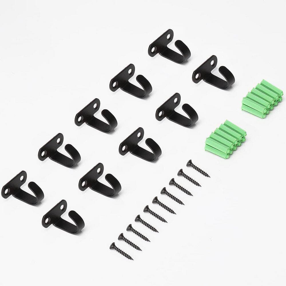 Unbranded 10-Pack Matte Black 304 Stainless Steel Screw-Mounted Ceiling Under-Shelf Towel Robe J-Hook Robe/Towel Hook Heavy Duty (2)