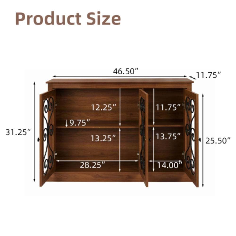 Unbranded 46.5 in. W x 11.75 in. D x 31.25 in. H Bathroom Brown Linen Cabinet (2)