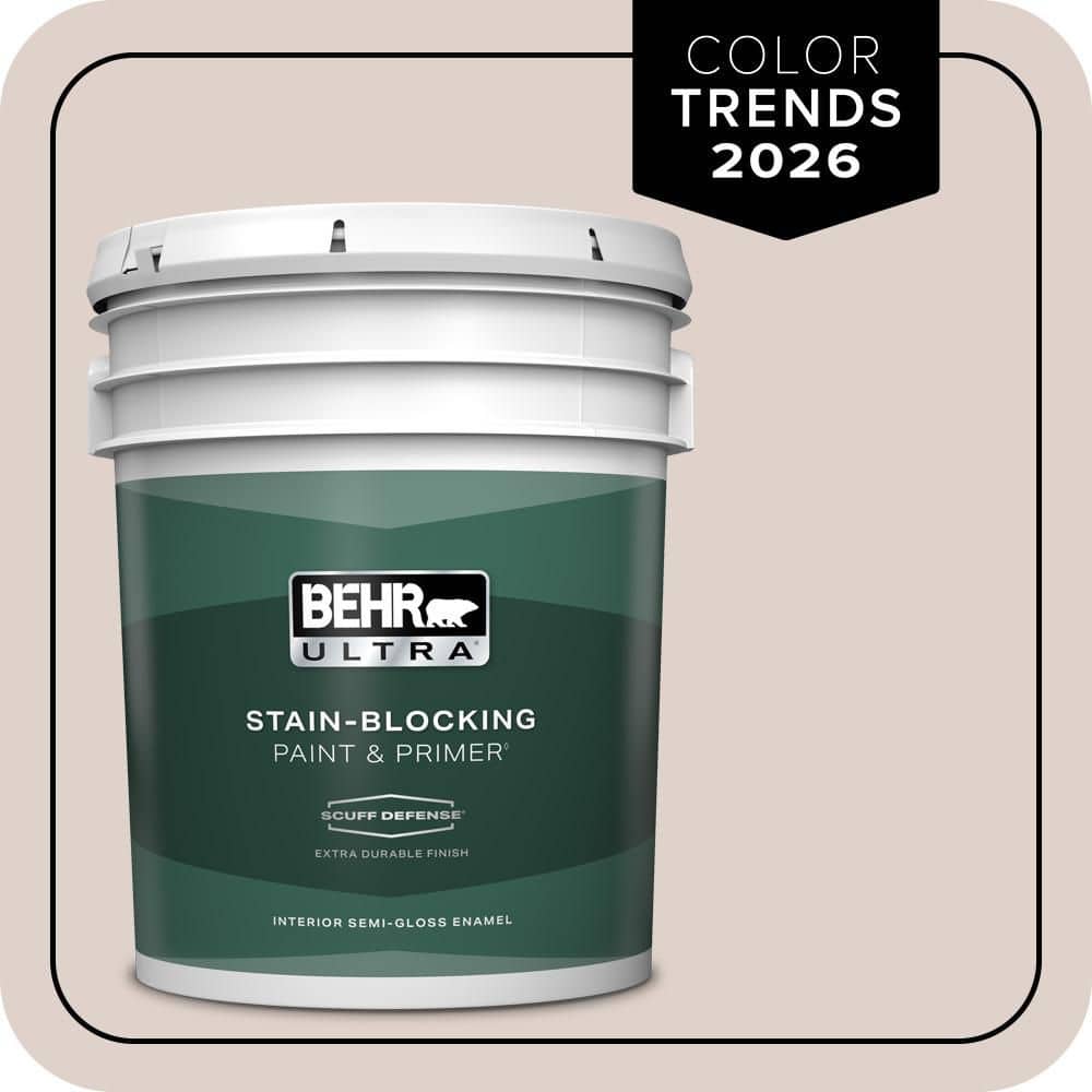 BEHR ULTRA 5 gal. #N150-1 Mocha Ice Extra Durable Semi-Gloss Enamel Interior Paint & Primer