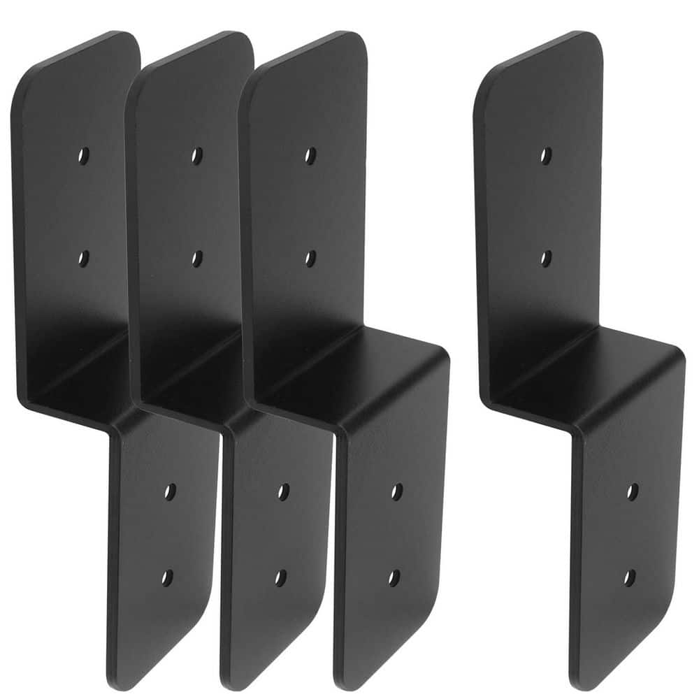 Laybus 5 in. x 3 in. Black Deck Joist Tie, Steel Z Pergola Bracket Post to Beam Support, Anti-Rust and Anti-Corrosion, 4 Pcs (1)