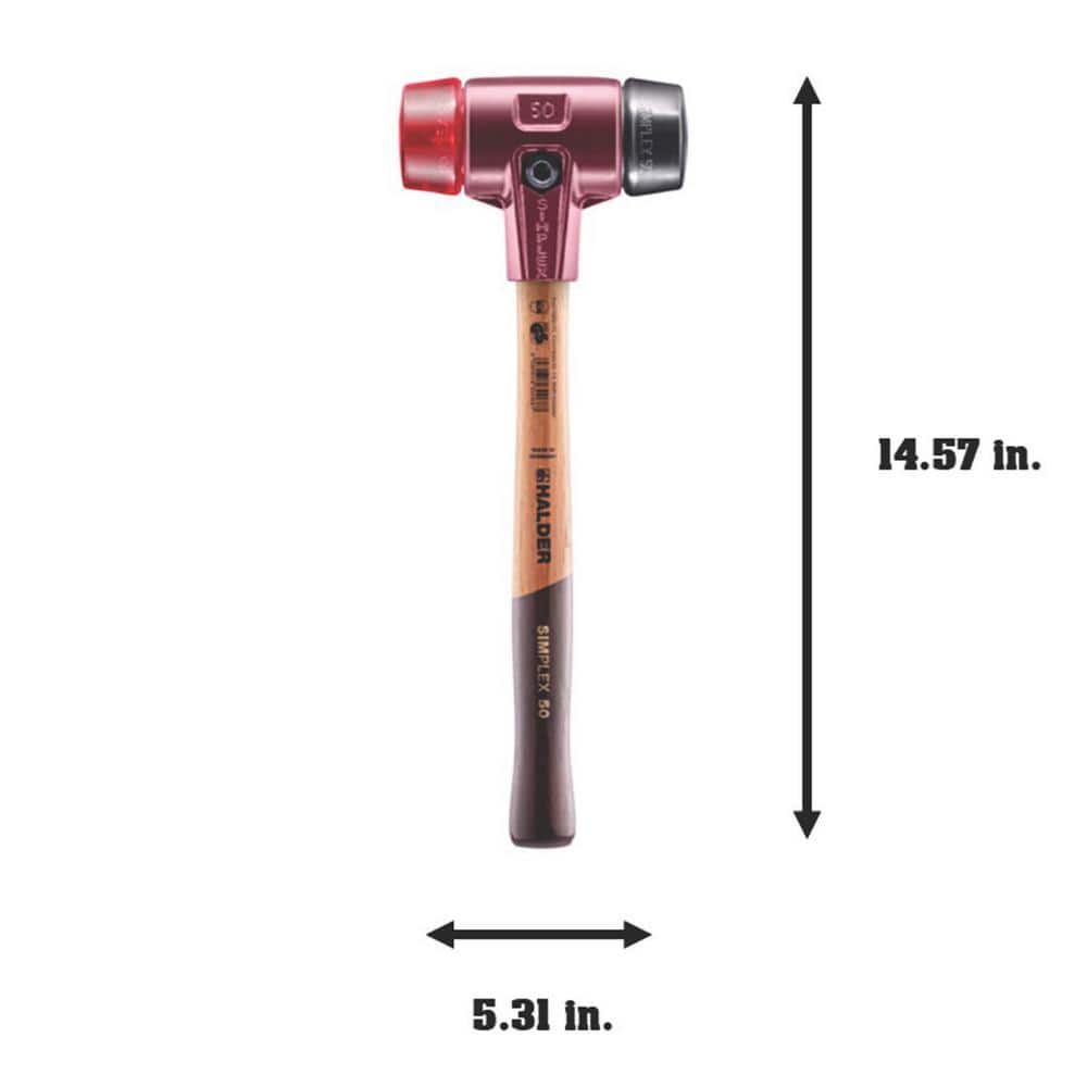 Halder Simplex 50 2.5 lbs. Mallet with Black Rubber and Red Plastic Inserts (2)