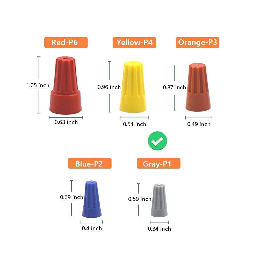Ahfiwaso 1000-Pieces AWG 22-16 Wire Caps Electrical Connectors, Cone-Shaped Insulating Insert Twist Nuts, Gray (3)