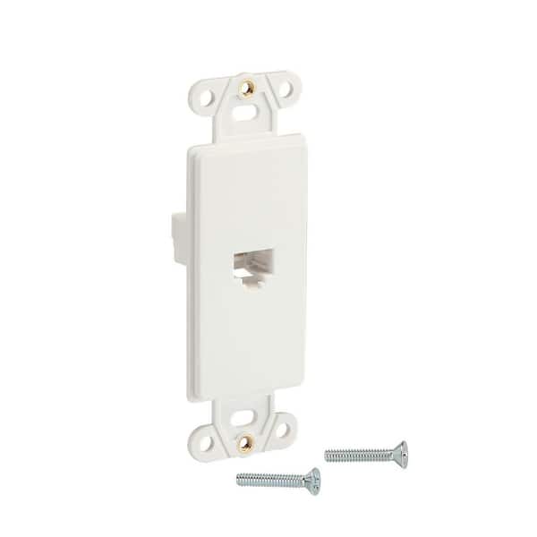 Commercial Electric 1-Gang Phone Jack Plastic Wall Plate Insert, White (2)