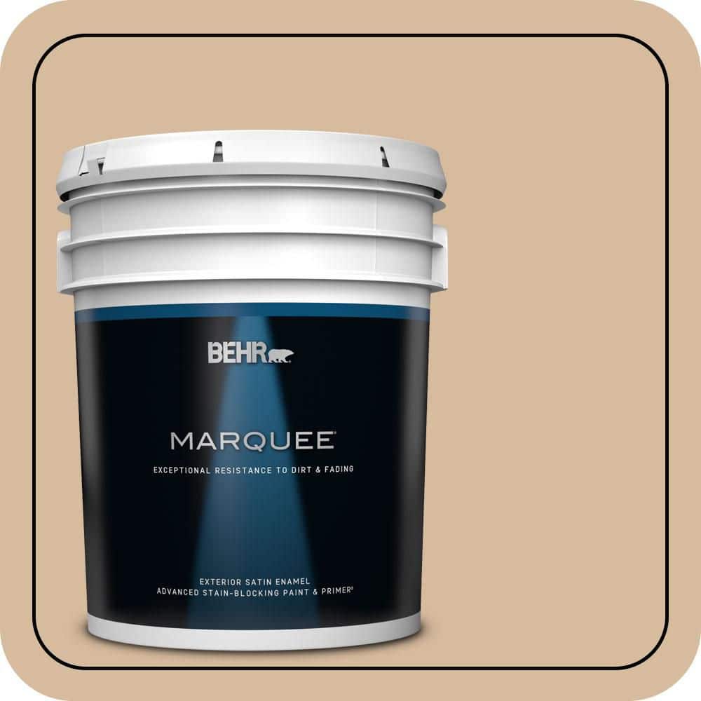 BEHR MARQUEE 5 gal. #T18-06 Kombucha Satin Enamel Exterior Paint & Primer