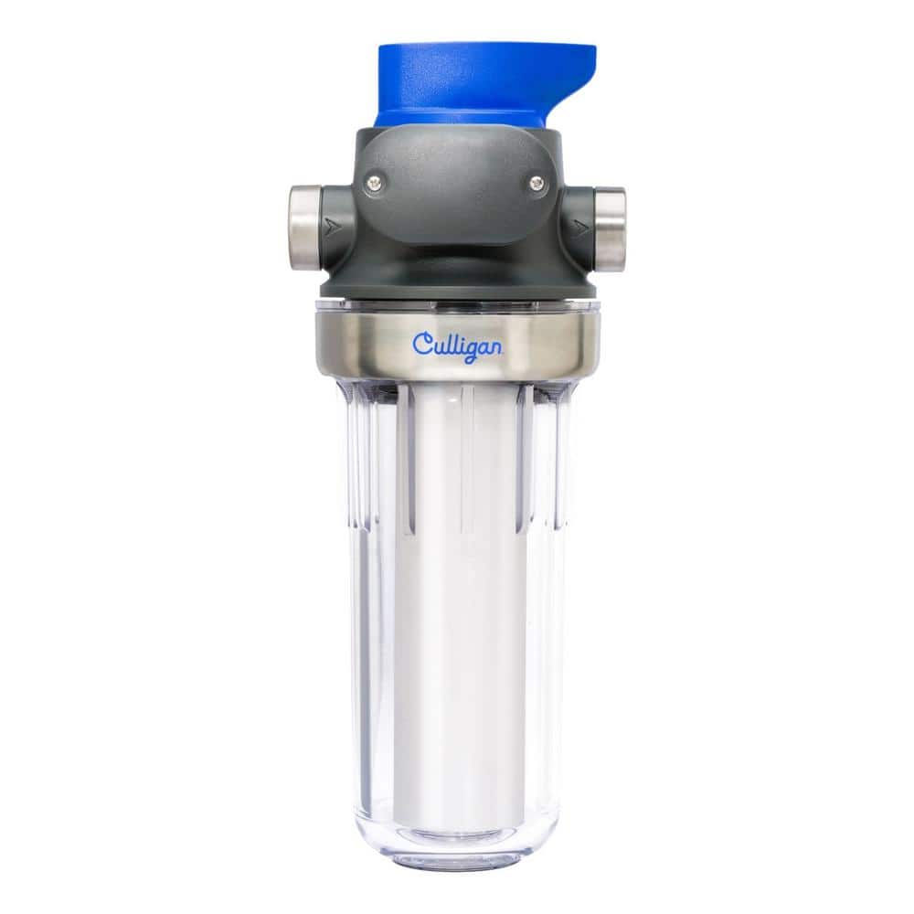 Culligan Sediment Valve-in-Head Filter Clear Housing with P5 Cartridge Water Filtration System