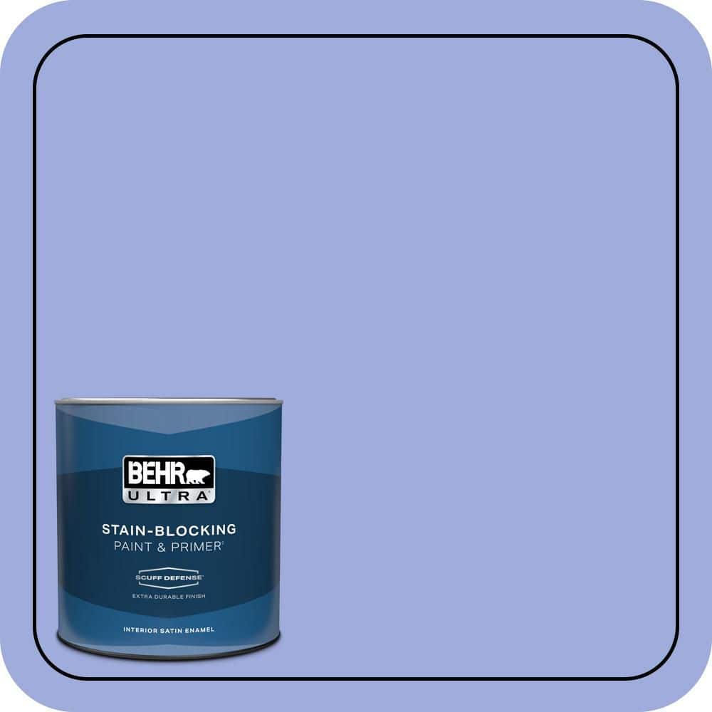 BEHR ULTRA 1 qt. #P540-4 Lavender Sky Extra Durable Satin Enamel Interior Paint & Primer