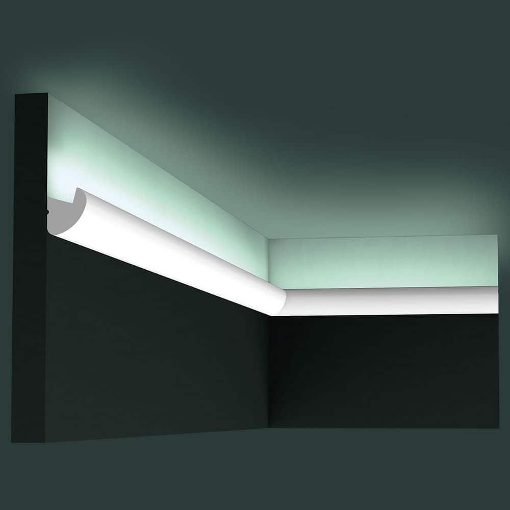 ORAC DECOR 1-1/8 in. x 1-3/8 in. x 78-3/4 in. Primed White Plain Polystyrene Crown Moulding (3-Pack) (3)