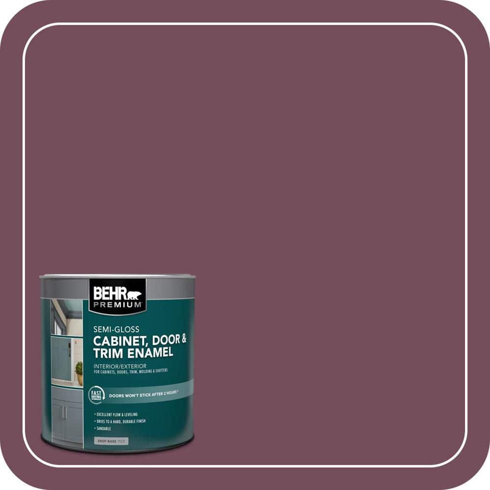 BEHR PREMIUM 1 qt. #S120-7 Fine Wine Semi-Gloss Enamel Interior/Exterior Cabinet, Door & Trim Paint