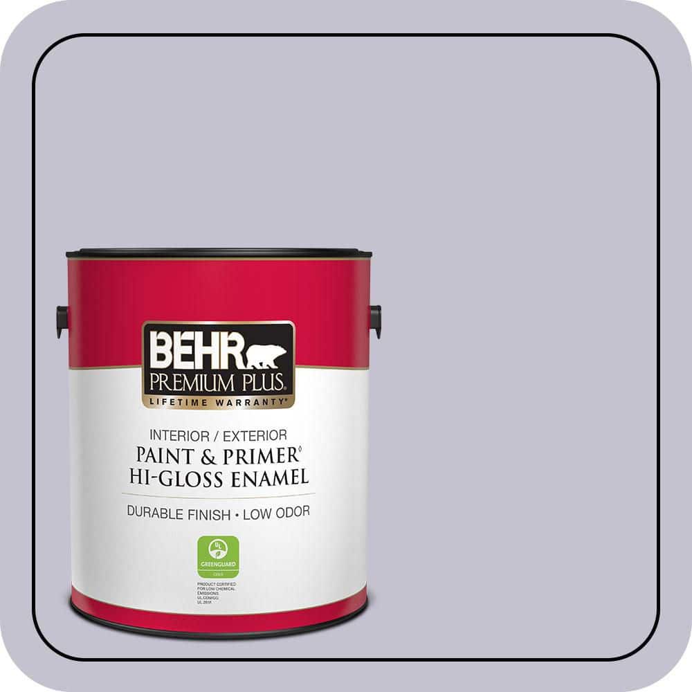 BEHR PREMIUM PLUS 1 gal. #MQ5-40 Satire Hi-Gloss Enamel Interior/Exterior Paint & Primer