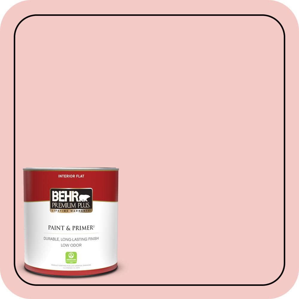 BEHR PREMIUM PLUS 1 qt. #T12-20 First Peach Flat Low Odor Interior Paint & Primer