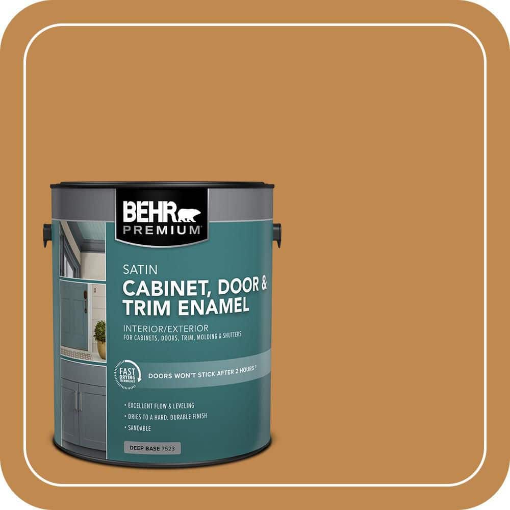 BEHR PREMIUM 1 gal. #M250-6 Toffee Tart Satin Enamel Interior/Exterior Cabinet, Door & Trim Paint
