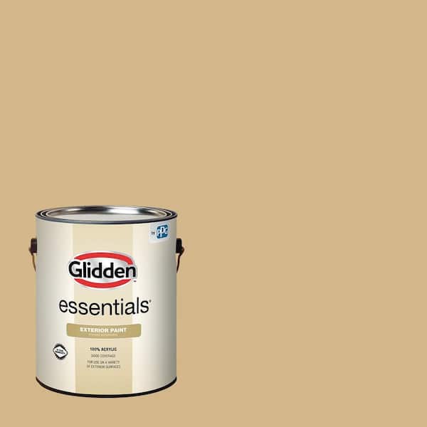 Glidden Essentials 1 gal. PPG1092-4 Craftsman Gold Flat/Matte Exterior Paint (2)