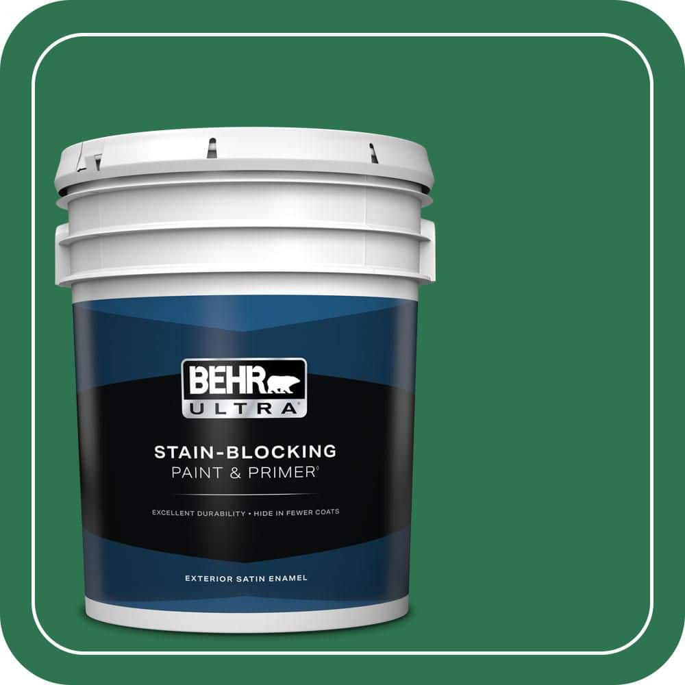 BEHR ULTRA 5 gal. #P420-7 Crown Jewel Satin Enamel Exterior Paint & Primer