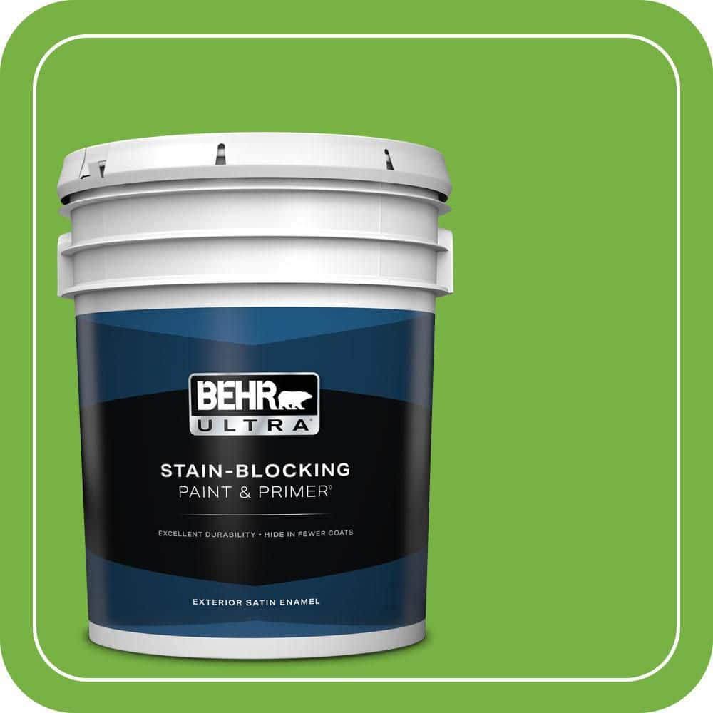 BEHR ULTRA 5 gal. #S-G-430 Sparkling Apple Satin Enamel Exterior Paint & Primer
