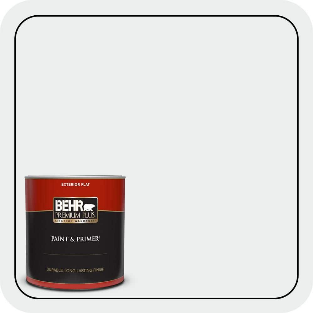 BEHR PREMIUM PLUS 1 qt. #PWN-16 Day Spa Flat Exterior Paint & Primer