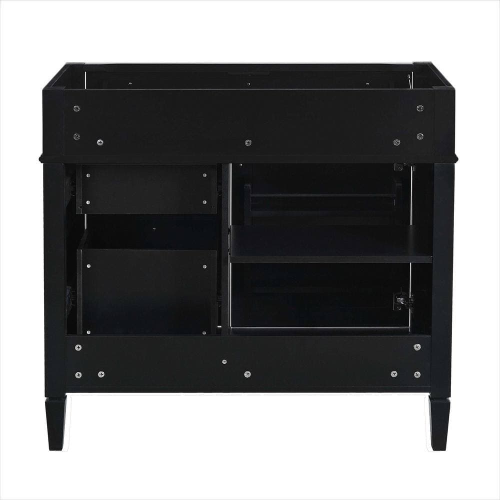 Lycvki 35.74 in. W 17.87 in. D 33 in. H Bath Vanity Cabinet without Top with 2 Drawers and a Tip-out Drawer (4)