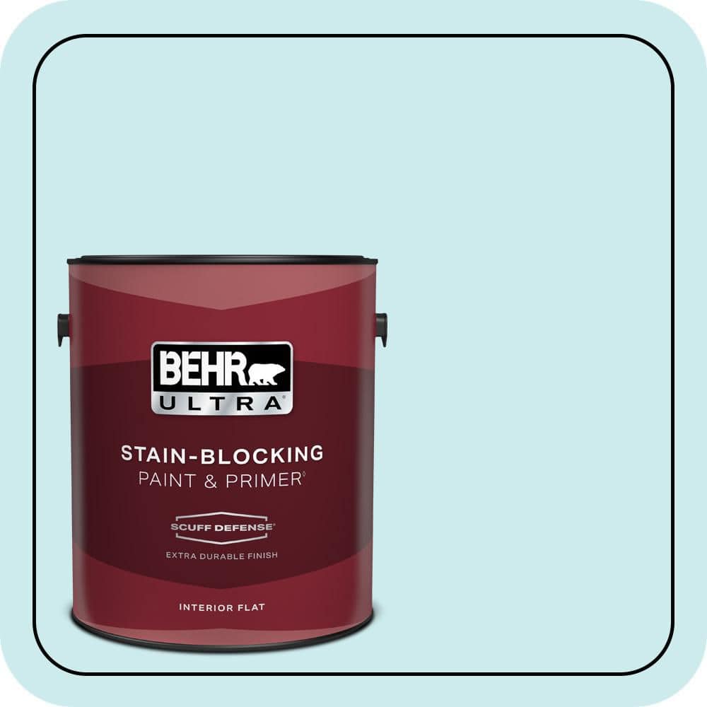 BEHR ULTRA 1 gal. #520C-2 Fountain Spout Extra Durable Flat Interior Paint & Primer (2)