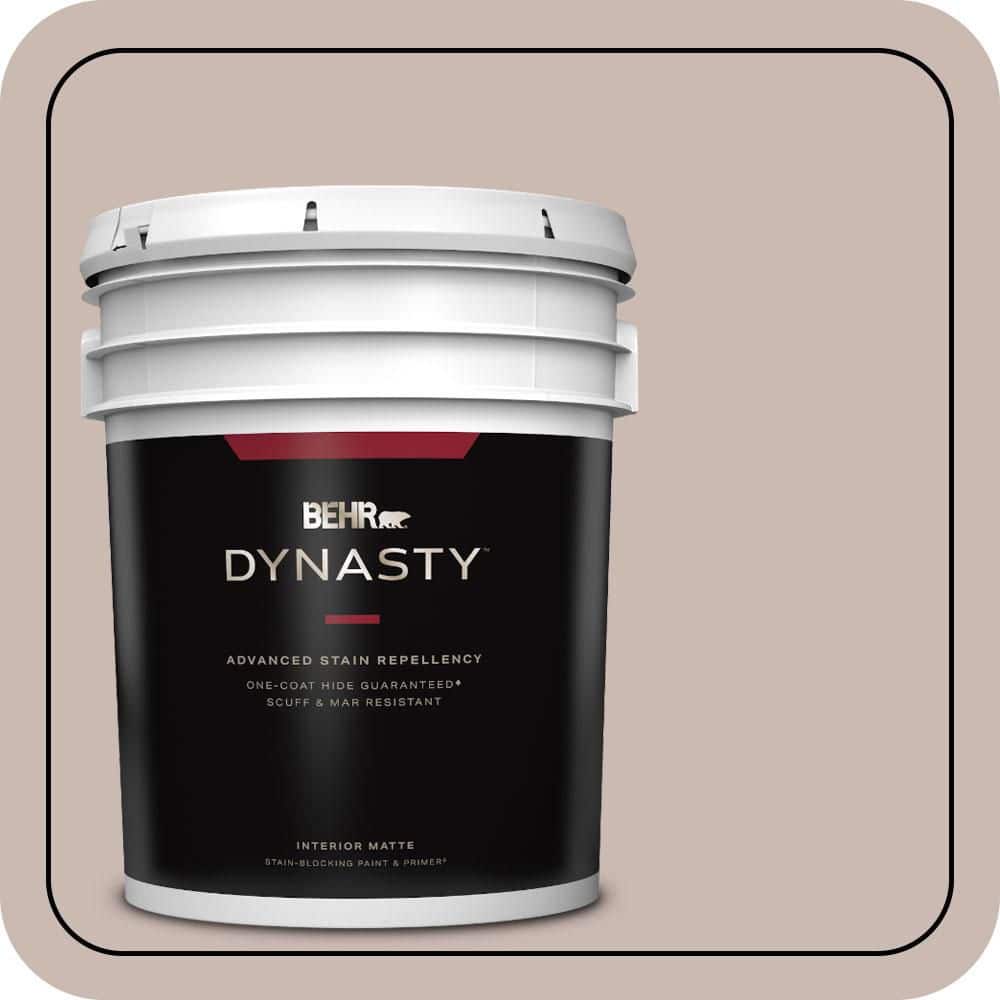 BEHR DYNASTY 5 gal. #N170-3 Gray Ashlar One-Coat Hide Matte Interior Stain-Blocking Paint & Primer