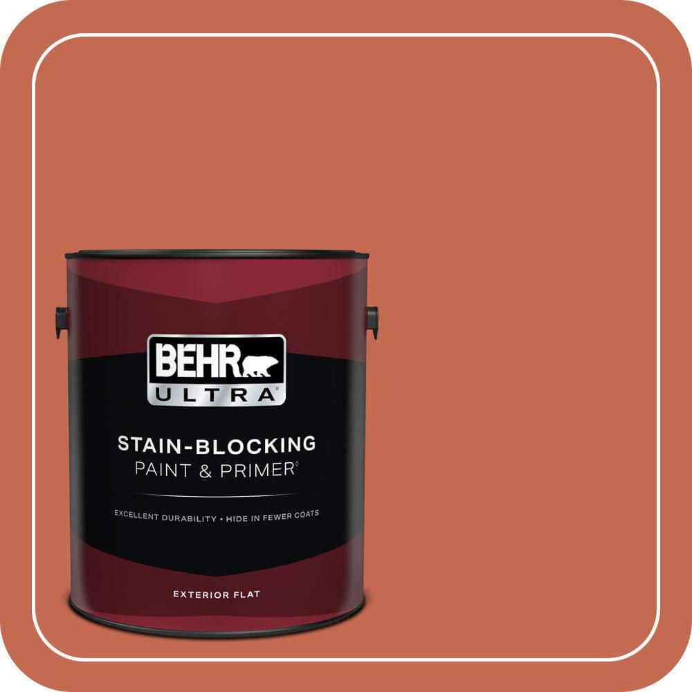 BEHR ULTRA 1 gal. #T16-14 Raw Copper Flat Exterior Paint & Primer