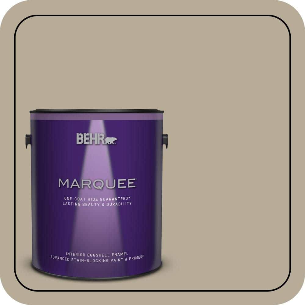 BEHR MARQUEE 1 gal. #N310-4 Desert Khaki One-Coat Hide Eggshell Enamel Interior Paint & Primer (1)