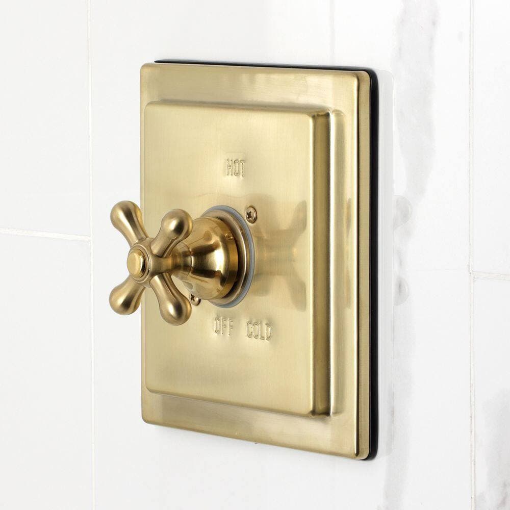 Kingston Brass Revival 1-Handle 1-Spray Tub and Shower Faucet 1.8 GPM in Brushed Brass (3)