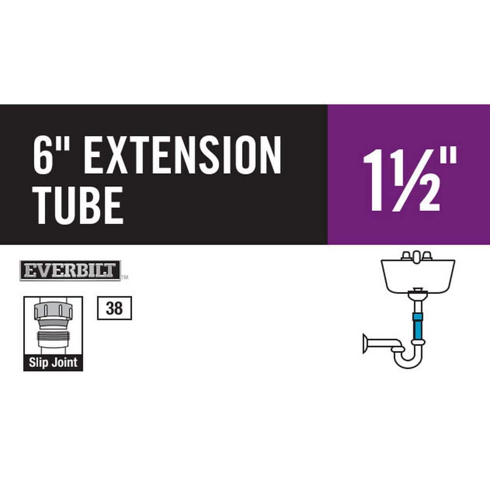 Everbilt 1-1/2 in. x 6 in. Trap Extension Tube SJ Plastic (4)