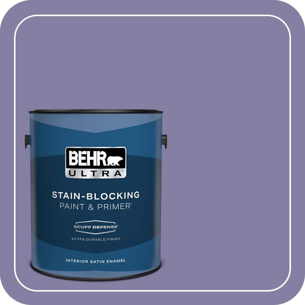 BEHR ULTRA 1 gal. #640D-6 Chinese Violet Extra Durable Satin Enamel Interior Paint & Primer (1)