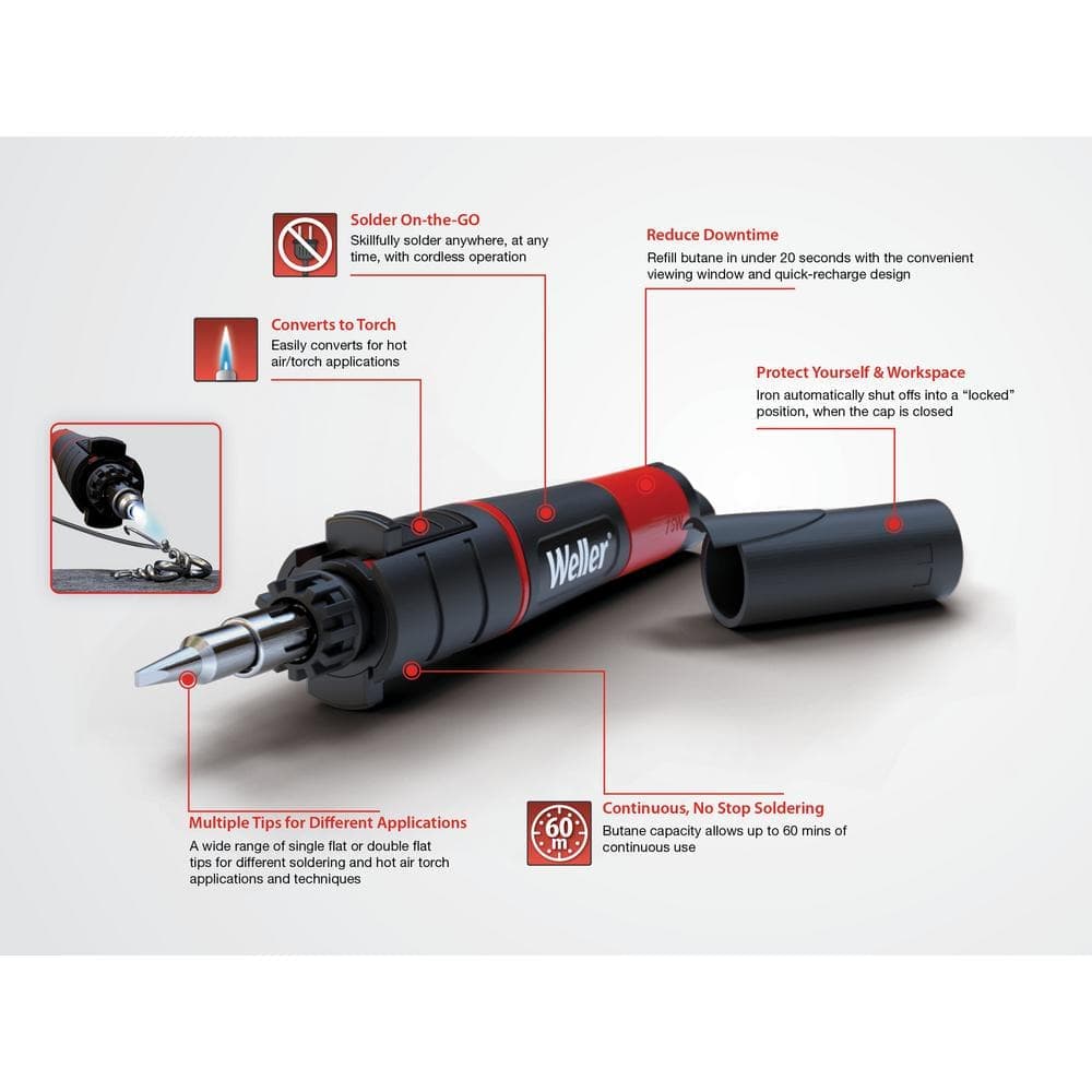 Weller 25-Watt to 75-Watt Butane Powered Cordless Soldering Iron and Heat Tool (Butane not Included) (2)