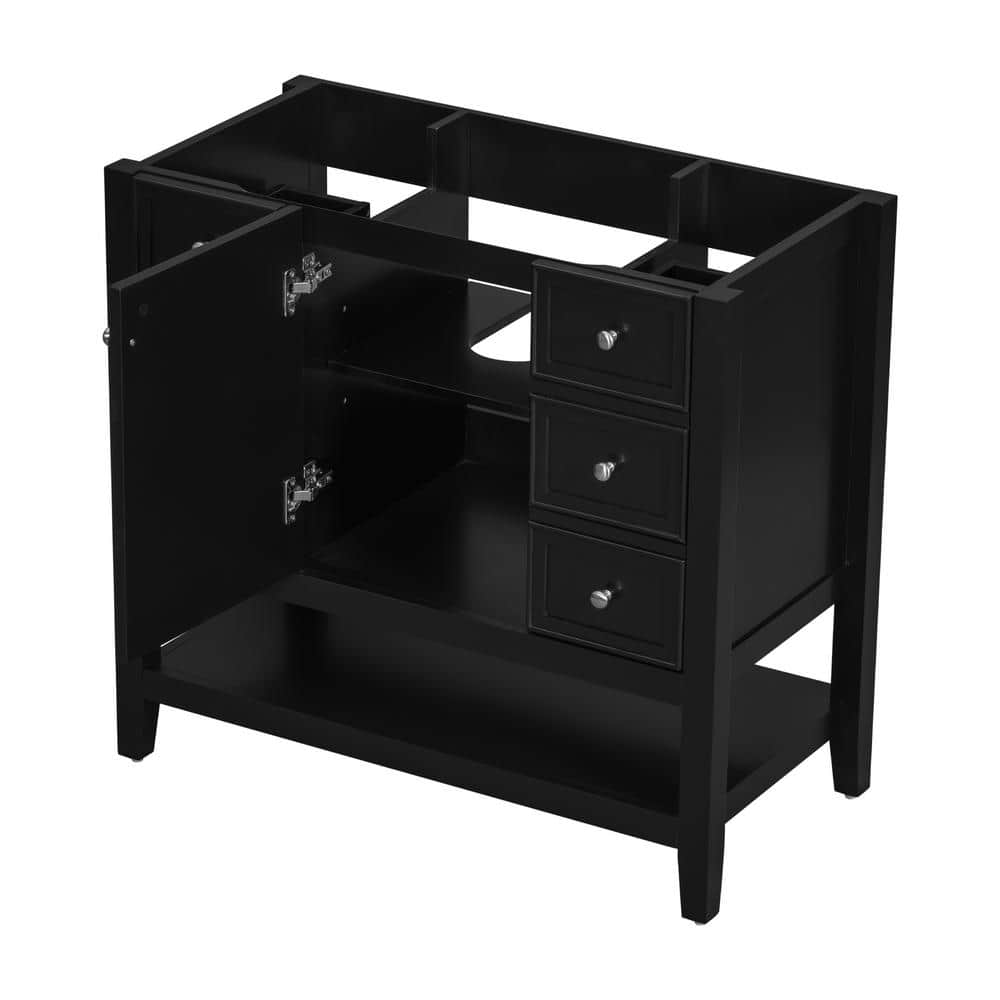 Lycvki W 18 in. D 32.9 in. H Bath Vanity Cabinet without Top One Cabinet and three Drawers (2)