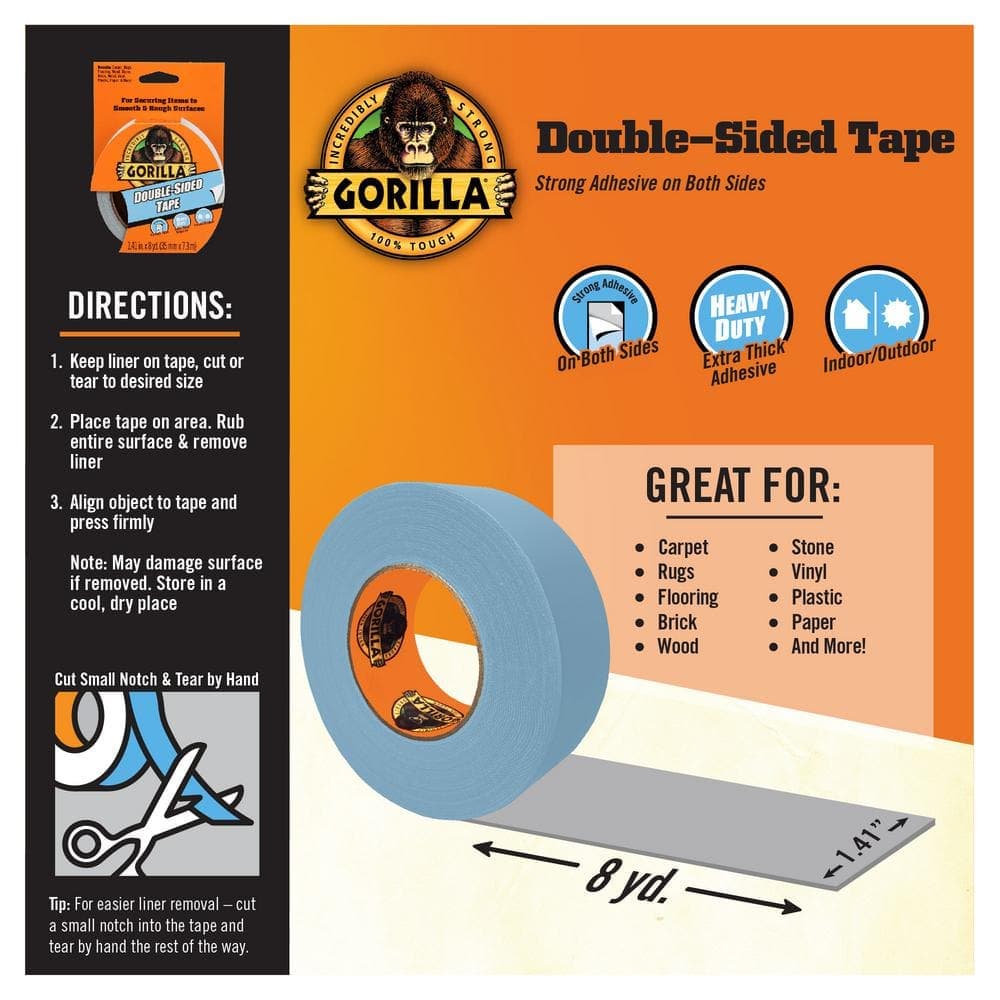 Gorilla 1.41 in. x 8 yds. Double Sided Cloth Tape (4)