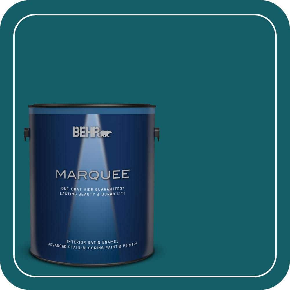 BEHR MARQUEE 1 gal. #S-H-530 Tropical Skies Satin Enamel Interior Paint & Primer