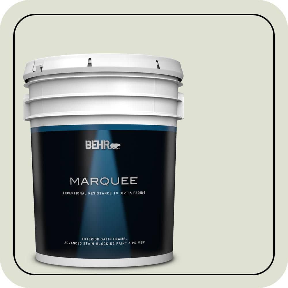 BEHR MARQUEE 5 gal. #S380-1 Moss Mist Satin Enamel Exterior Paint & Primer